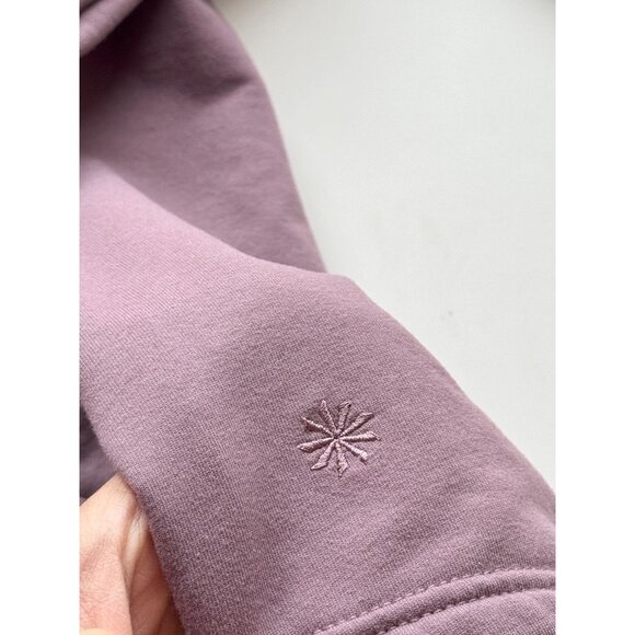 ATHLETA Retroterry Damask Mauve Cotton Terry Wrap Cardigan Sweatshirt, Size S - Picture 9 of 13